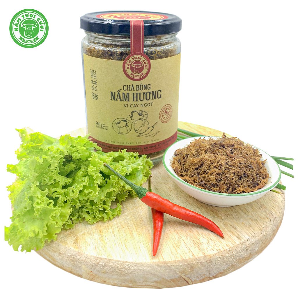Chà bông nấm hương vị cay ngọt hũ 100g